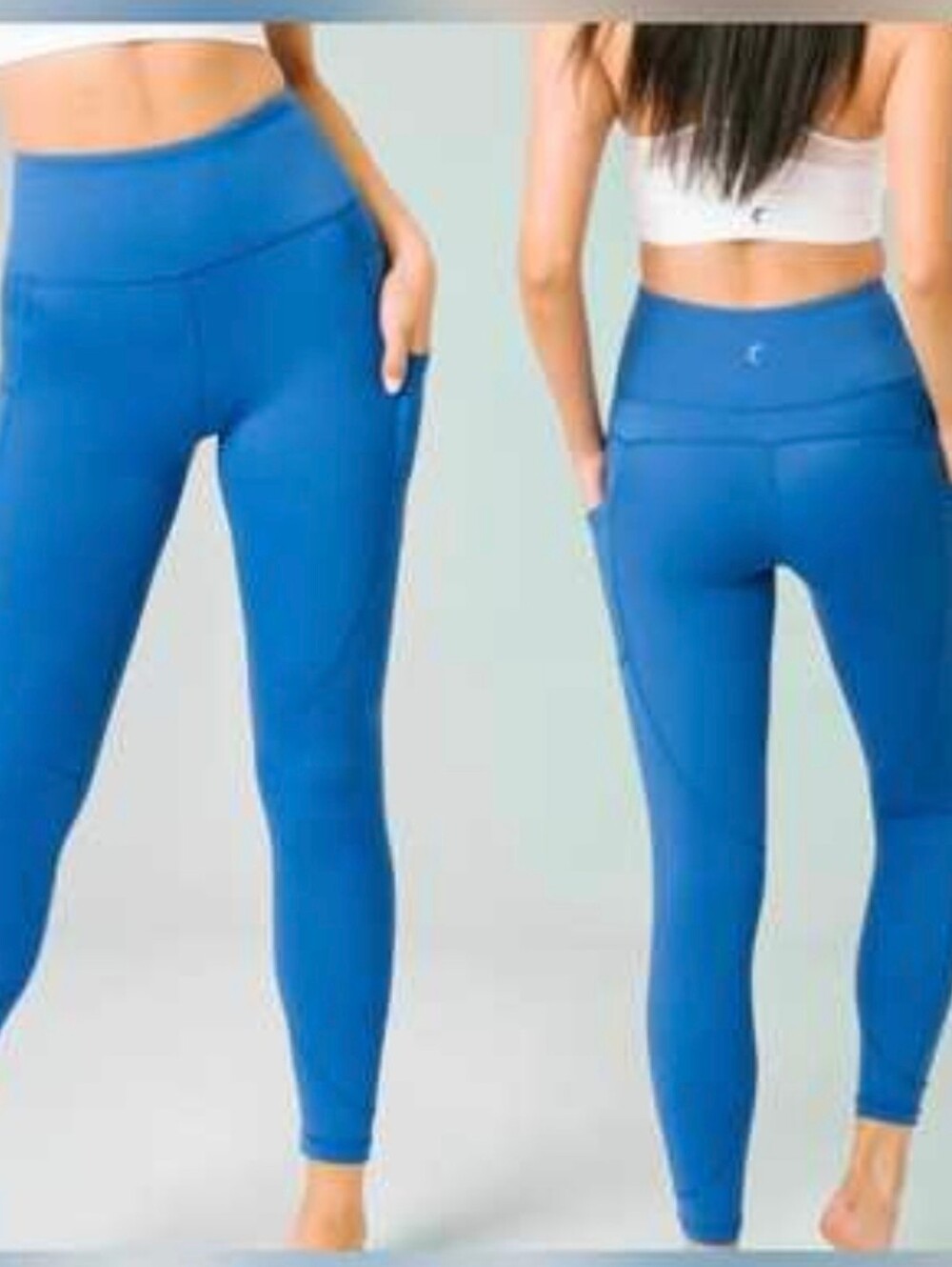 ZYIA Royal Blue Reflective High-Rise Leggings Size 6-8